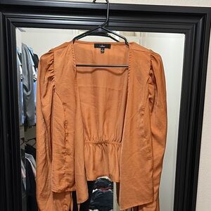 Lulus Orange Open Front Jacket